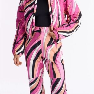 Stylish Pink and Black Women's snow  Pants